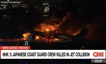 Japanese Plane Lands On Fire, Then Bursts Into Large Flames, Five Killed